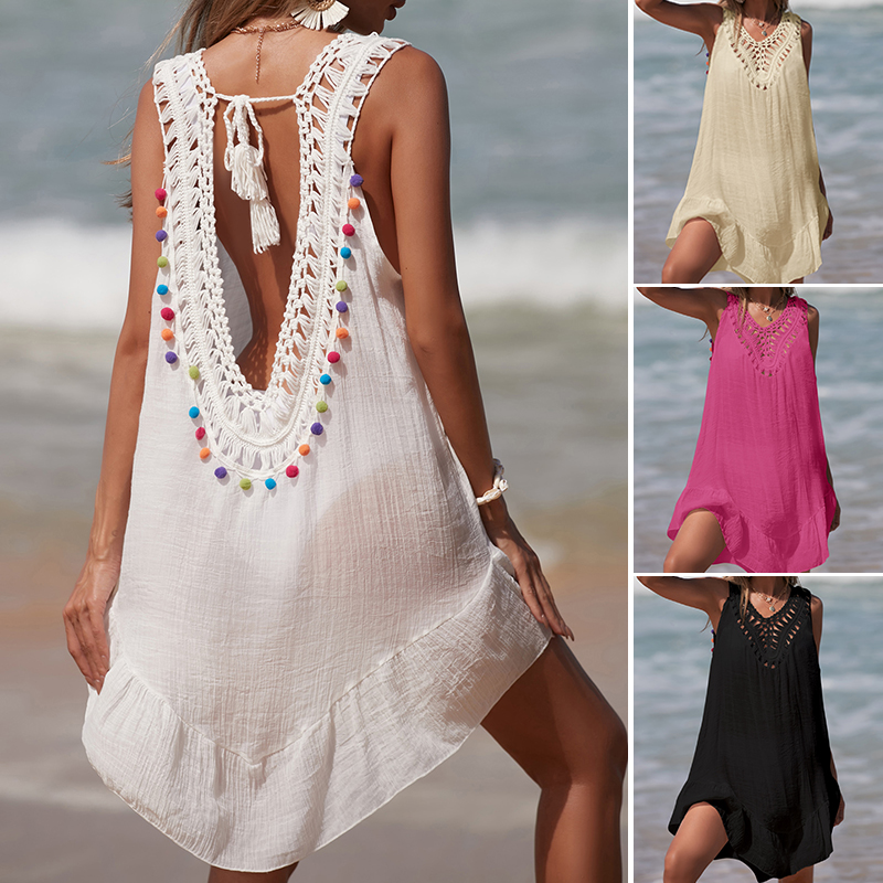 Women V-Neck Backless Hollow O - огляд і ціна Cover Up Kaftan