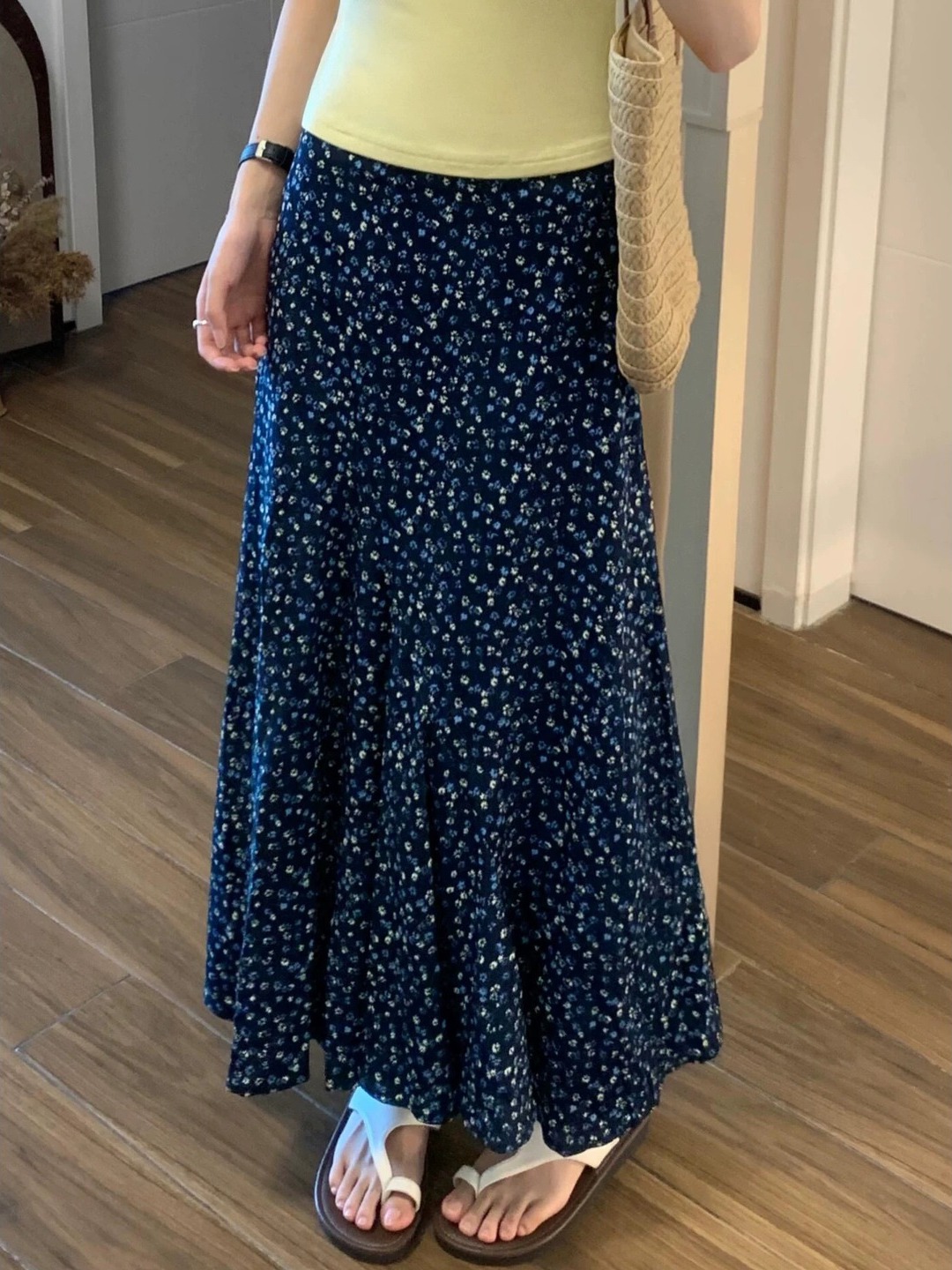 plus Size Floral Print A-Line  - огляд і ціна Midi Skirt Floral