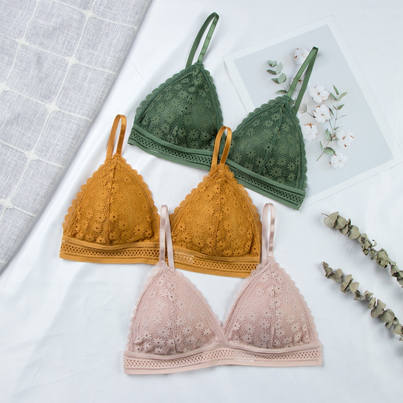 Sexy Floral Lace Bra Top For W - огляд і ціна Bralette Triangle Set